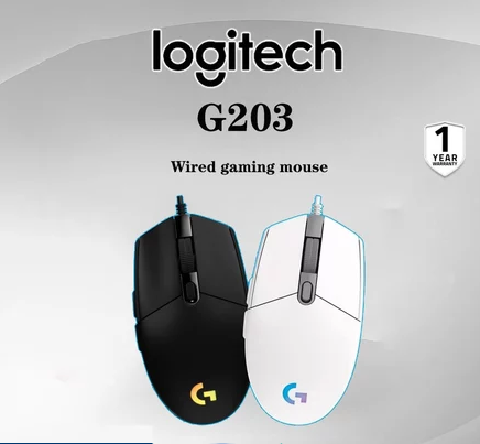 Logitech G203 Wired Gaming Mouse For Office And COD Compatible Ergonomic Design With Local Shipping