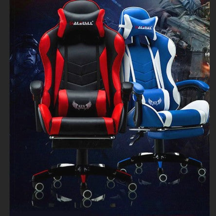 Computer Gaming Chair With Reclining Massage And Footrest Bluetooth Speaker Synthetic Leather Home Office Chair