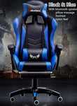 Computer Gaming Chair with Reclining Massage and Footrest with bluetooth speaker Home Office Chair