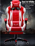 Computer Gaming Chair with Reclining Massage and Footrest with bluetooth speaker Home Office Chair