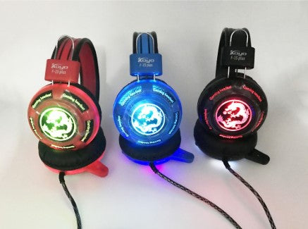 KOYO F15 Plus Gaming Headset LED With Microphone USB Jack Durable Heavy Duty Build Black Blue Red Colors