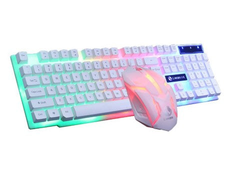 Rainbow Gaming Keyboard And Mouse Combo USB Wired LED Backlit 104 Keys With Multi Theme Backlight And Ergonomic Design
