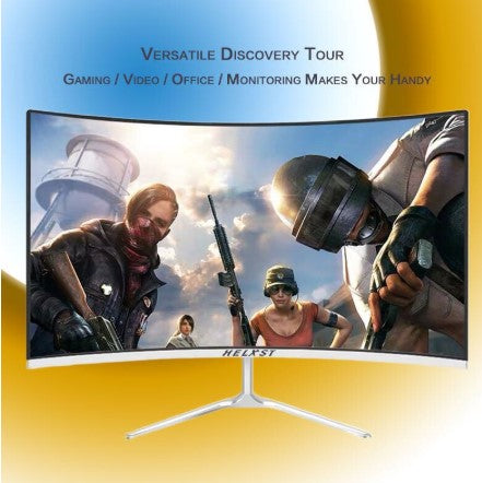 HELXST 24 Inch Curved FHD LED Gaming Monitor 75Hz HDR AMD FreeSync with HDMI Game Mode
