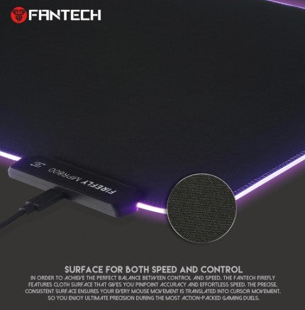 FANTECH MPR800 RGB Lights Extended Gaming Mouse Pad For E Sports USB Powered With 4 Lighting Modes