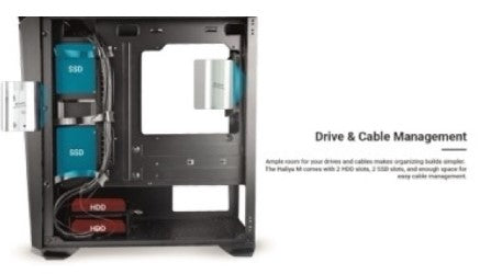 Rakk Haliya M ATX Gaming Case White Black Micro ATX PC Tower Case Includes 120mm Fan